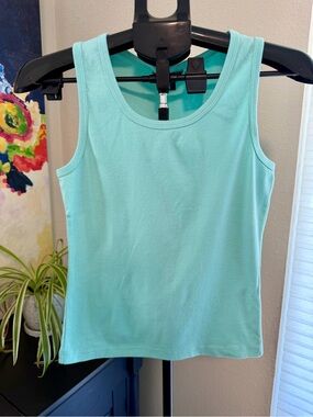 Moda International Aqua Cotton Tank Top M Made in USA